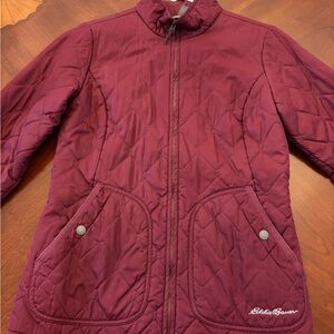 Eddie Bauer Women's Maroon Quilted Puffer Jacket